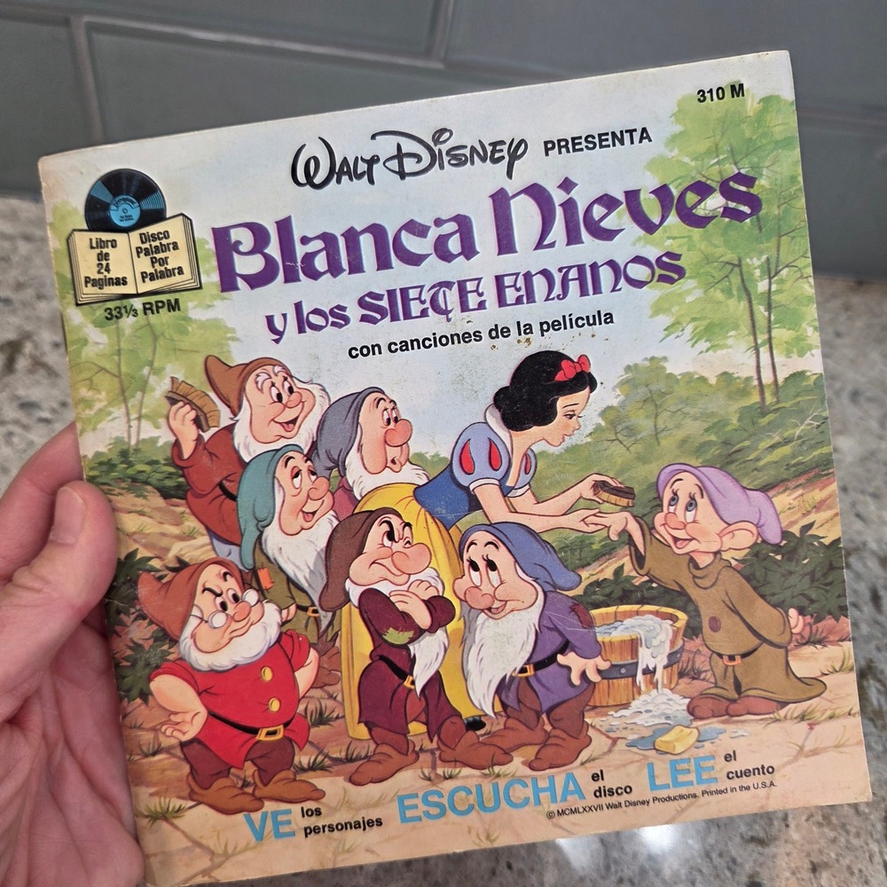 Walt Disney Blanca Nieves y los Siete Enanos Spanish Book and Record 310 M 1966